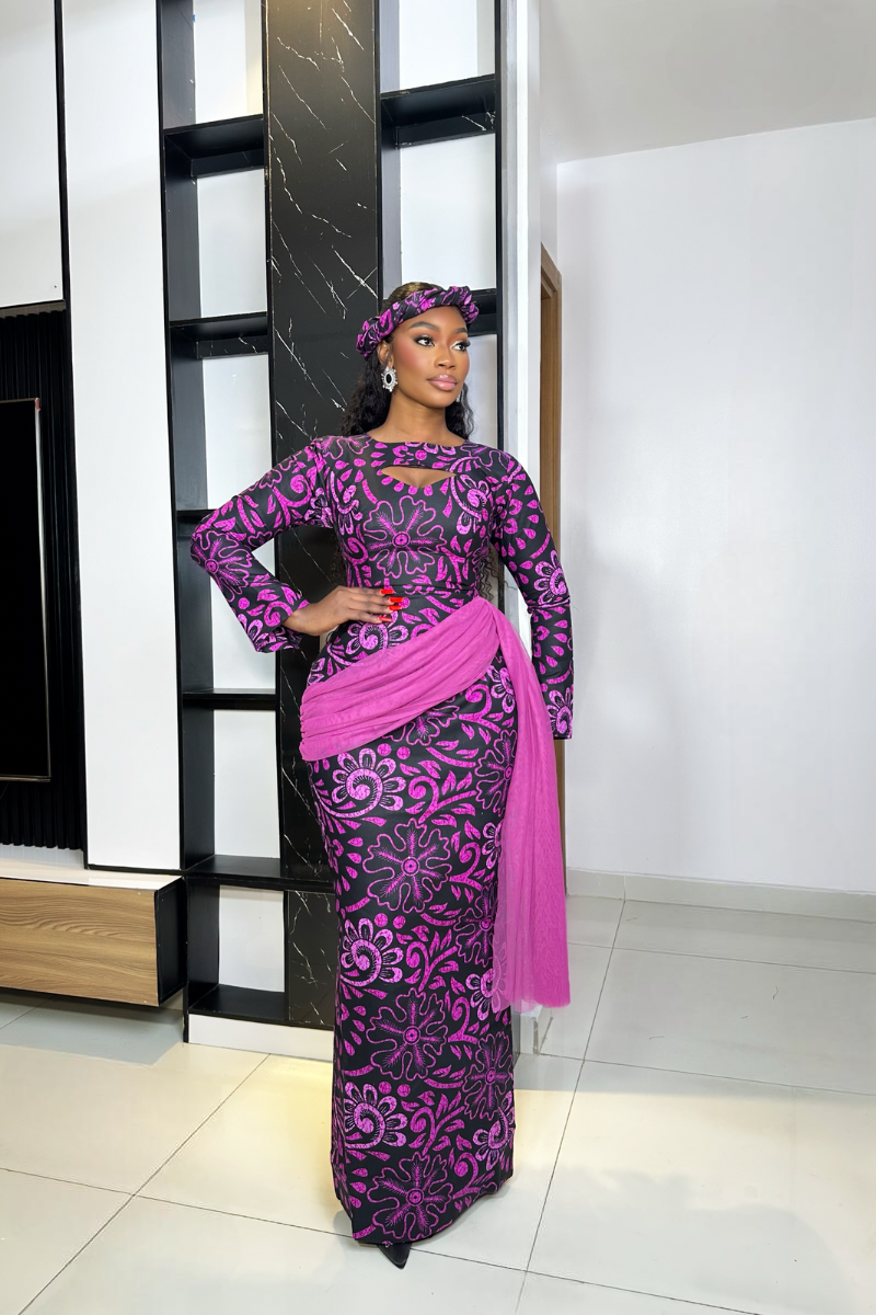 fitted lace wedding dress OMALICHA ANKARA DRESS NEW PRINT
