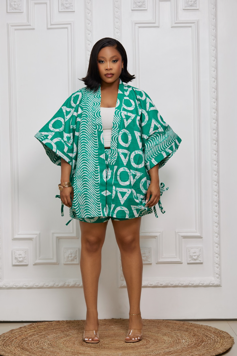 BUMI - TWO PIECE ANKARA SET GREEN - SHESABI