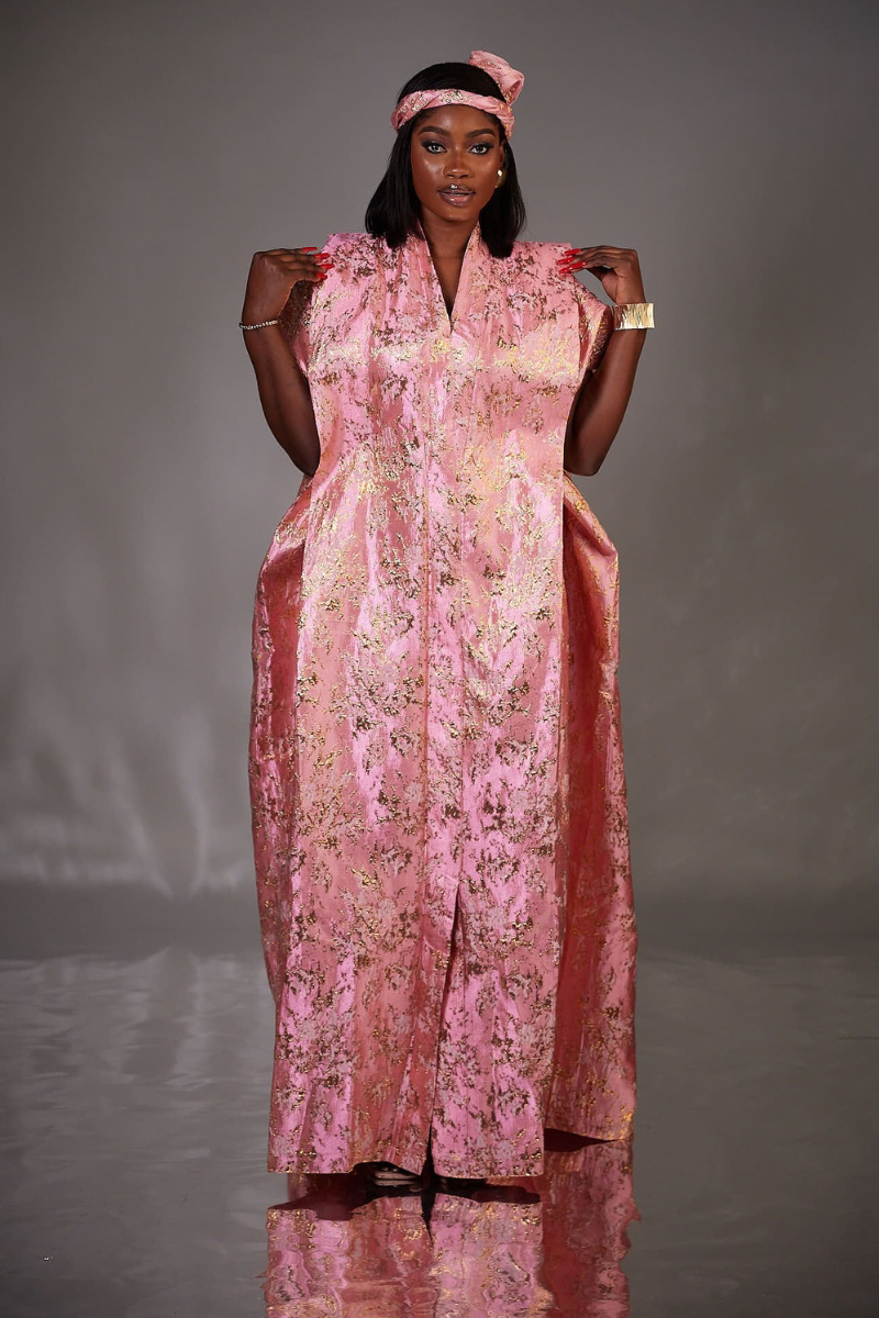 ADUNI LUXURY BOUBOU DRESS WITH SCARF - SHESABI