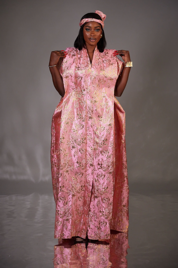 ADUNI LUXURY BOUBOU DRESS WITH SCARF