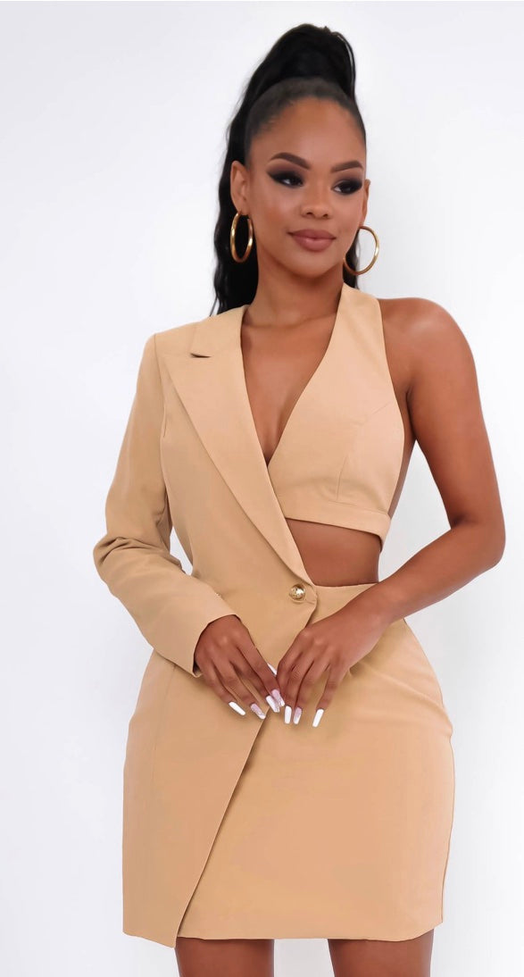 Cut out Blazer Dress - SHESABI