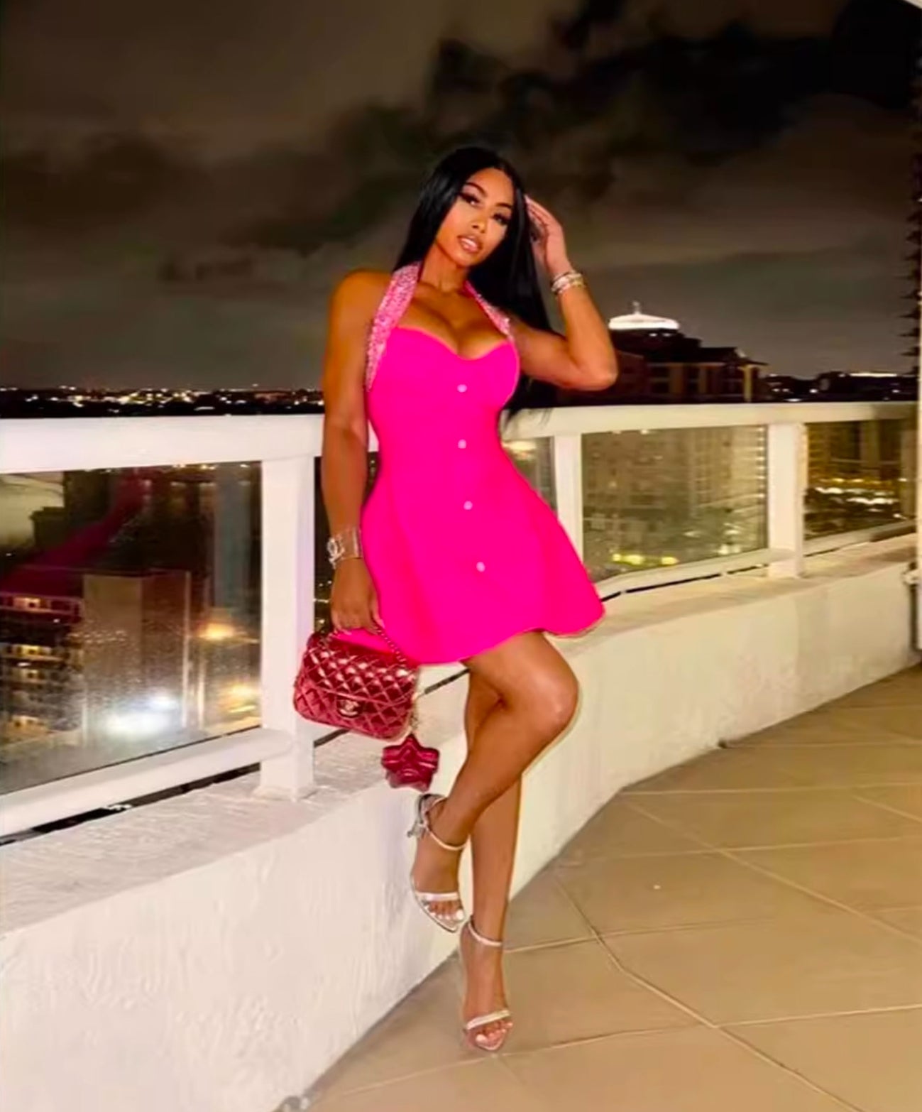 BELLA BANDAGE DRESS - PINK - SHESABI