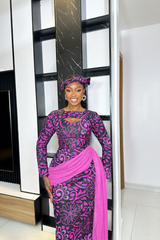 OMALICHA ANKARA DRESS NEW PRINT - PINK