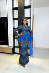 OMALICHA ANKARA DRESS NEW PRINT - BLUE