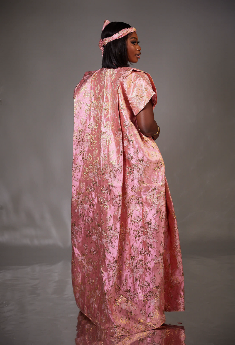 ADUNI LUXURY BOUBOU DRESS WITH SCARF