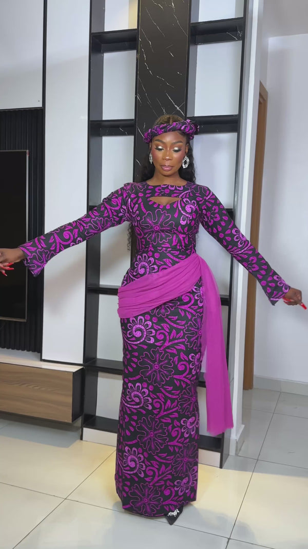 OMALICHA ANKARA DRESS NEW PRINT - PINK